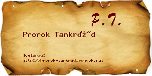 Prorok Tankréd névjegykártya